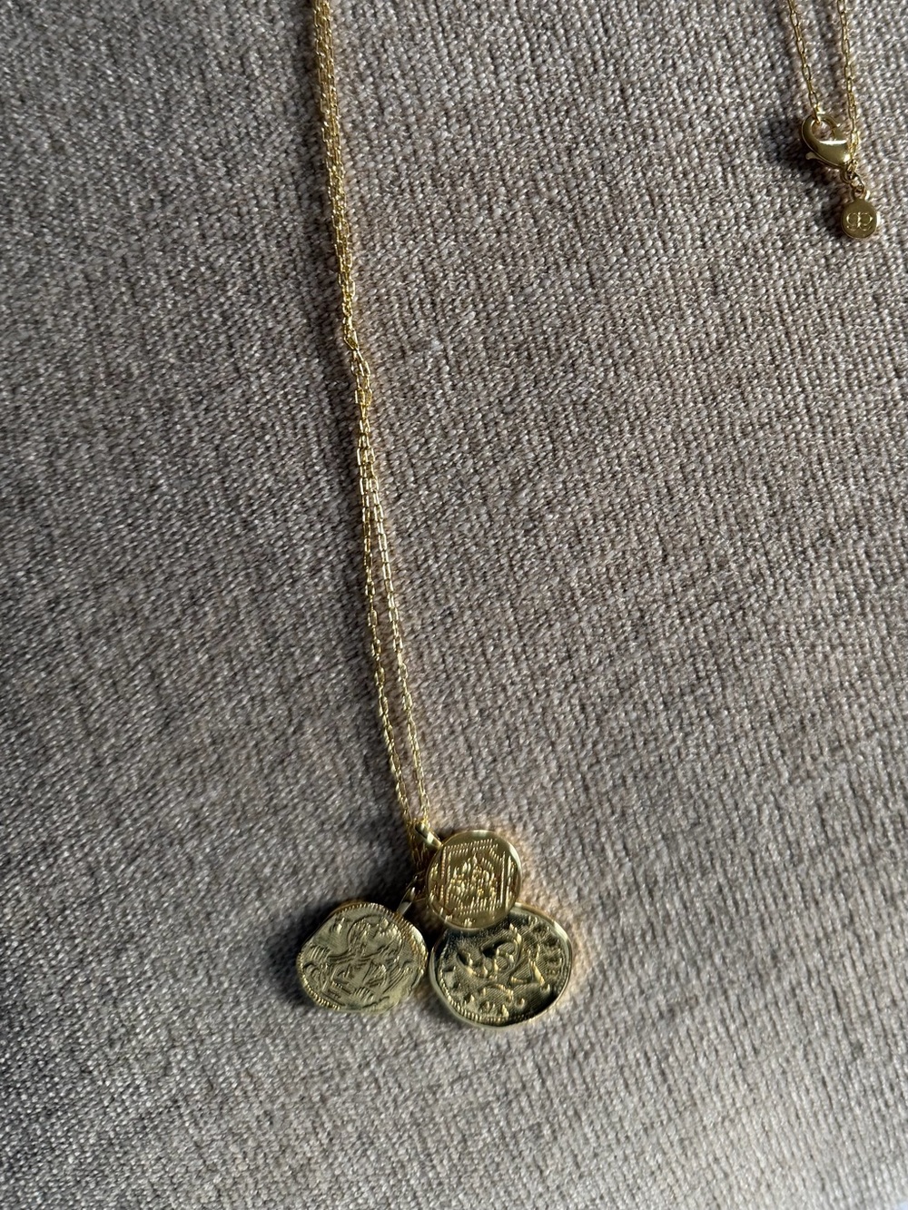 Gold Triple Coin Pendant Necklace - Women Jewelry